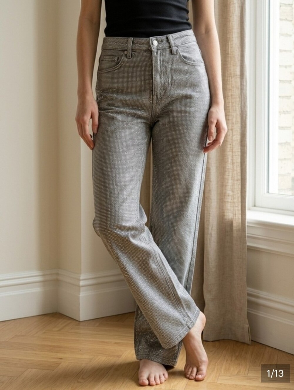 0477 wild fable Gray Straight-Leg Jeans